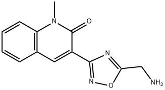 3-(5-Aminomethyl-[1,2,4]oxadiazol-3-yl)-1-methyl-1H-quinolin-2-one 구조식 이미지