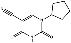 1-cyclopentyl-2,4-dioxo-1,2,3,4-tetrahydropyrimidine-5-carbonitrile 구조식 이미지