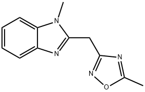 1-Methyl-2-(5-methyl-[1,2,4]oxadiazol-3-ylmethyl)-1H-benzoimidazole 구조식 이미지