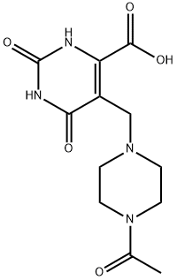 5-(4-Acetyl-piperazin-1-ylmethyl)-2,6-dioxo-1,2,3,6-tetrahydro-pyrimidine-4-carboxylic acid 구조식 이미지