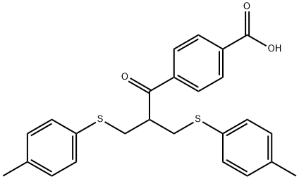 Benzoic acid, 4-[3-[(4-methylphenyl)thio]-2-[[(4-methylphenyl)thio]methyl]-1-oxopropyl]- 구조식 이미지