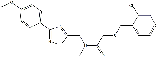 2-[(2-chlorophenyl)methylsulfanyl]-N-[[3-(4-methoxyphenyl)-1,2,4-oxadiazol-5-yl]methyl]-N-methylacetamide Structure