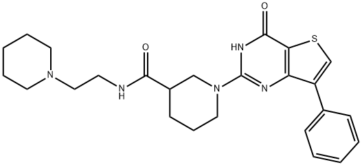 1-(4-oxo-7-phenyl-1H-thieno[3,2-d]pyrimidin-2-yl)-N-(2-piperidin-1-ylethyl)piperidine-3-carboxamide Structure