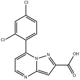 7-(2,4-dichlorophenyl)pyrazolo[1,5-a]pyrimidine-2-carboxylic acid 구조식 이미지