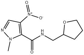 1-methyl-4-nitro-N-(tetrahydrofuran-2-ylmethyl)-1H-pyrazole-5-carboxamide 구조식 이미지