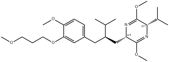 (2R,5R)-3,6-dimethoxy-2-[(2S)-2-[[4-methoxy-3-(3-methoxypropoxy)phenyl]methyl]-3-methylbutyl]-5-propan-2-yl-2,5-dihydropyrazine Structure