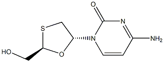 4-amino-1-[(2R,5R)-2-(hydroxymethyl)-1,3-oxathiolan-5-yl]pyrimidin-2-one Structure