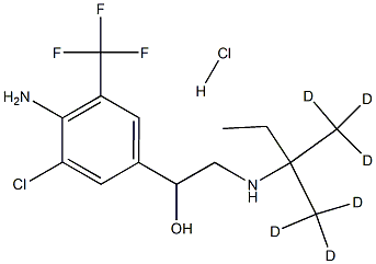 1-[4-amino-3-chloro-5-(trifluoromethyl)phenyl]-2-[[1,1,1-trideuterio-2-(trideuteriomethyl)butan-2-yl]amino]ethanol:hydrochloride Structure