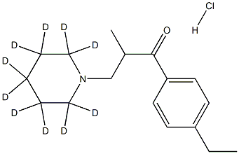 3-(2,2,3,3,4,4,5,5,6,6-decadeuteriopiperidin-1-yl)-1-(4-ethylphenyl)-2-methylpropan-1-one:hydrochloride 구조식 이미지