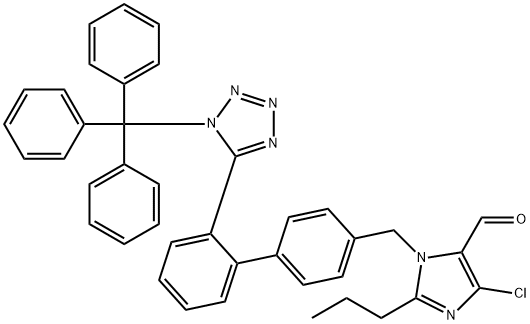 4-chloro-2-propyl-1-((2-(1-trityl-1H-tetrazol-5-yl)-[1,1-biphenyl]-4-yl)methyl)-1H-imidazole-5-carbaldehyde Structure