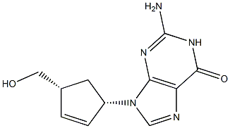 6H-Purin-6-one,2-amino-1,9-dihydro-9-[(1S,4R)-4-(hydroxymethyl)-2-cyclopenten-1-yl]- 구조식 이미지