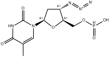 Thymidine,3'-azido-3'-deoxy-, 5'-(hydrogen phosphonate) 구조식 이미지