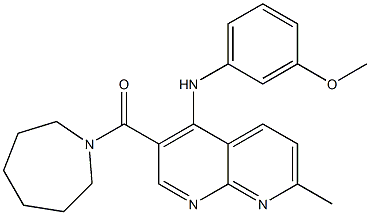 azepan-1-yl-[4-(3-methoxyanilino)-7-methyl-1,8-naphthyridin-3-yl]methanone Structure