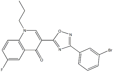 3-[3-(3-bromophenyl)-1,2,4-oxadiazol-5-yl]-6-fluoro-1-propylquinolin-4-one Structure