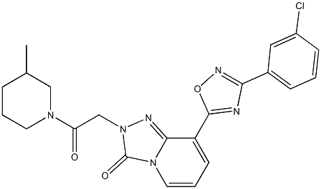 8-[3-(3-chlorophenyl)-1,2,4-oxadiazol-5-yl]-2-[2-(3-methylpiperidin-1-yl)-2-oxoethyl]-[1,2,4]triazolo[4,3-a]pyridin-3-one Structure