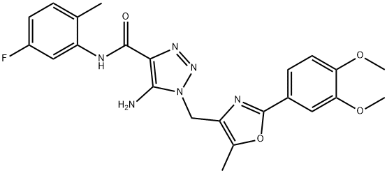 5-amino-1-[[2-(3,4-dimethoxyphenyl)-5-methyl-1,3-oxazol-4-yl]methyl]-N-(5-fluoro-2-methylphenyl)triazole-4-carboxamide Structure