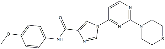 N-(4-methoxyphenyl)-1-(6-thiomorpholin-4-ylpyrimidin-4-yl)imidazole-4-carboxamide Structure