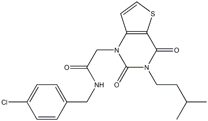 N-[(4-chlorophenyl)methyl]-2-[3-(3-methylbutyl)-2,4-dioxothieno[3,2-d]pyrimidin-1-yl]acetamide Structure