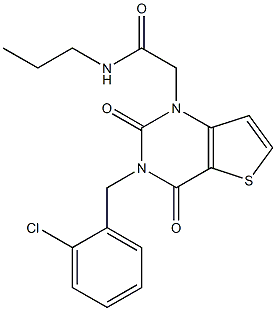 2-[3-[(2-chlorophenyl)methyl]-2,4-dioxothieno[3,2-d]pyrimidin-1-yl]-N-propylacetamide Structure