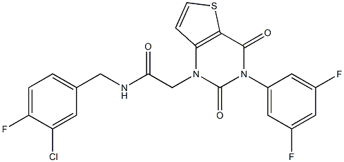 N-[(3-chloro-4-fluorophenyl)methyl]-2-[3-(3,5-difluorophenyl)-2,4-dioxothieno[3,2-d]pyrimidin-1-yl]acetamide Structure