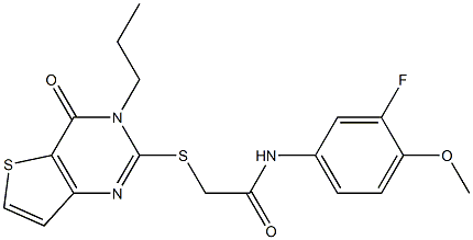 N-(3-fluoro-4-methoxyphenyl)-2-(4-oxo-3-propylthieno[3,2-d]pyrimidin-2-yl)sulfanylacetamide Structure