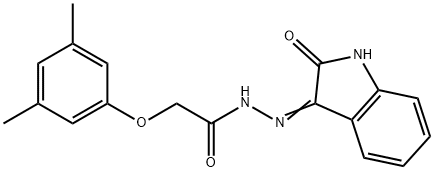 2-(3,5-dimethylphenoxy)-N'-(2-oxoindol-3-yl)acetohydrazide 구조식 이미지
