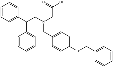 2-({[4-(benzyloxy)phenyl]methyl}(2,2-diphenylethyl)amino)acetic acid Structure