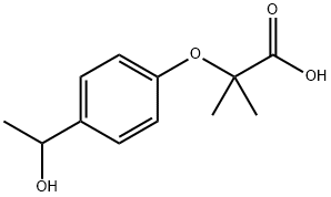 2-[4-(1-hydroxyethyl)phenoxy]-2-methylpropanoic acid 구조식 이미지