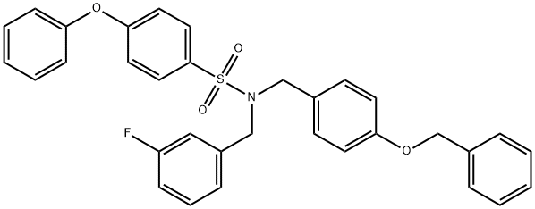 N-{[4-(benzyloxy)phenyl]methyl}-N-[(3-fluorophenyl)methyl]-4-phenoxybenzene-1-sulfonamide Structure