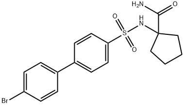 1-{4-bromo-[1,1-biphenyl]-4-sulfonamido}cyclopentane-1-carboxamide 구조식 이미지