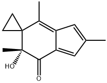 Spiro[cyclopropane-1,5'-[5H]inden]-7'(6'H)-one,6'-hydroxy-2',4',6'-trimethyl-, (6'R)- Structure