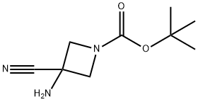 1-Azetidinecarboxylic acid, 3-amino-3-cyano-, 1,1-dimethylethyl ester Structure