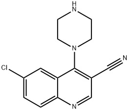 6-Chloro-4-piperazin-1-yl-quinoline-3-carbonitrile Structure