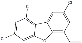 Dibenzofuran, 1,3,8-trichloro-6-ethyl- Structure