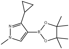 3-cyclopropyl-1-methyl-4-(4,4,5,5-tetramethyl-1,3,2-dioxaborolan-2-yl)pyrazole Structure