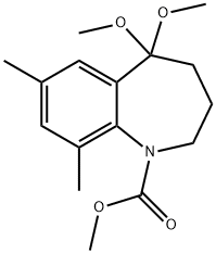 methyl5,5-dimethoxy-7,9-dimethyl-2,3,4,5-tetrahydro-1H-benzo[b]azepine-1-carboxylate 구조식 이미지