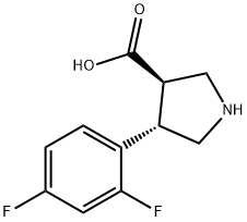 trans-4-(2,4-difluorophenyl)pyrrolidine-3-carboxylic acid 구조식 이미지