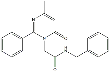 N-benzyl-2-(4-methyl-6-oxo-2-phenylpyrimidin-1-yl)acetamide Structure