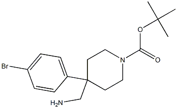 4-Aminomethyl-4-(4-bromo-phenyl)-piperidine-1-carboxylic acid tert-butyl ester 구조식 이미지