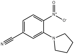 Benzonitrile, 4-nitro-3-(1-pyrrolidinyl)- Structure