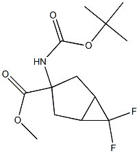 methyl 3-(tert-butoxycarbonylamino)-6,6-difluorobicyclo[3.1.0]hexane-3-carboxylate Structure