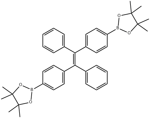 1,3,2-Dioxaborolane, 2,2'-[[(1E)-1,2-diphenyl-1,2-ethenediyl]di-4,1-phenylene]bis[4,4,5,5-tetramethyl- 구조식 이미지