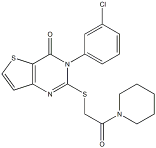 3-(3-chlorophenyl)-2-(2-oxo-2-piperidin-1-ylethyl)sulfanylthieno[3,2-d]pyrimidin-4-one Structure