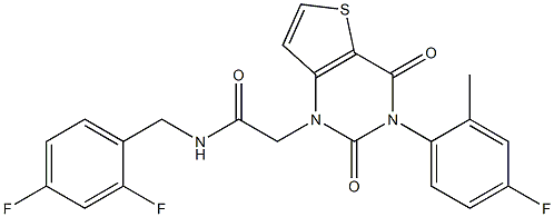 N-[(2,4-difluorophenyl)methyl]-2-[3-(4-fluoro-2-methylphenyl)-2,4-dioxothieno[3,2-d]pyrimidin-1-yl]acetamide Structure