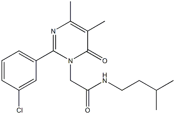 2-[2-(3-chlorophenyl)-4,5-dimethyl-6-oxopyrimidin-1-yl]-N-(3-methylbutyl)acetamide Structure