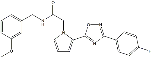 2-[2-[3-(4-fluorophenyl)-1,2,4-oxadiazol-5-yl]pyrrol-1-yl]-N-[(3-methoxyphenyl)methyl]acetamide Structure