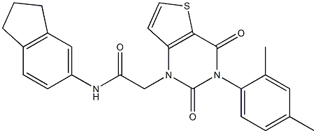 N-(2,3-dihydro-1H-inden-5-yl)-2-[3-(2,4-dimethylphenyl)-2,4-dioxothieno[3,2-d]pyrimidin-1-yl]acetamide 구조식 이미지