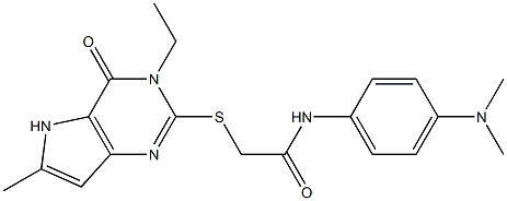 N-[4-(dimethylamino)phenyl]-2-[(3-ethyl-6-methyl-4-oxo-5H-pyrrolo[3,2-d]pyrimidin-2-yl)sulfanyl]acetamide Structure