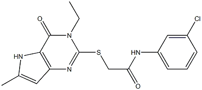 N-(3-chlorophenyl)-2-[(3-ethyl-6-methyl-4-oxo-5H-pyrrolo[3,2-d]pyrimidin-2-yl)sulfanyl]acetamide Structure