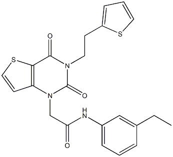 2-[2,4-dioxo-3-(2-thiophen-2-ylethyl)thieno[3,2-d]pyrimidin-1-yl]-N-(3-ethylphenyl)acetamide Structure